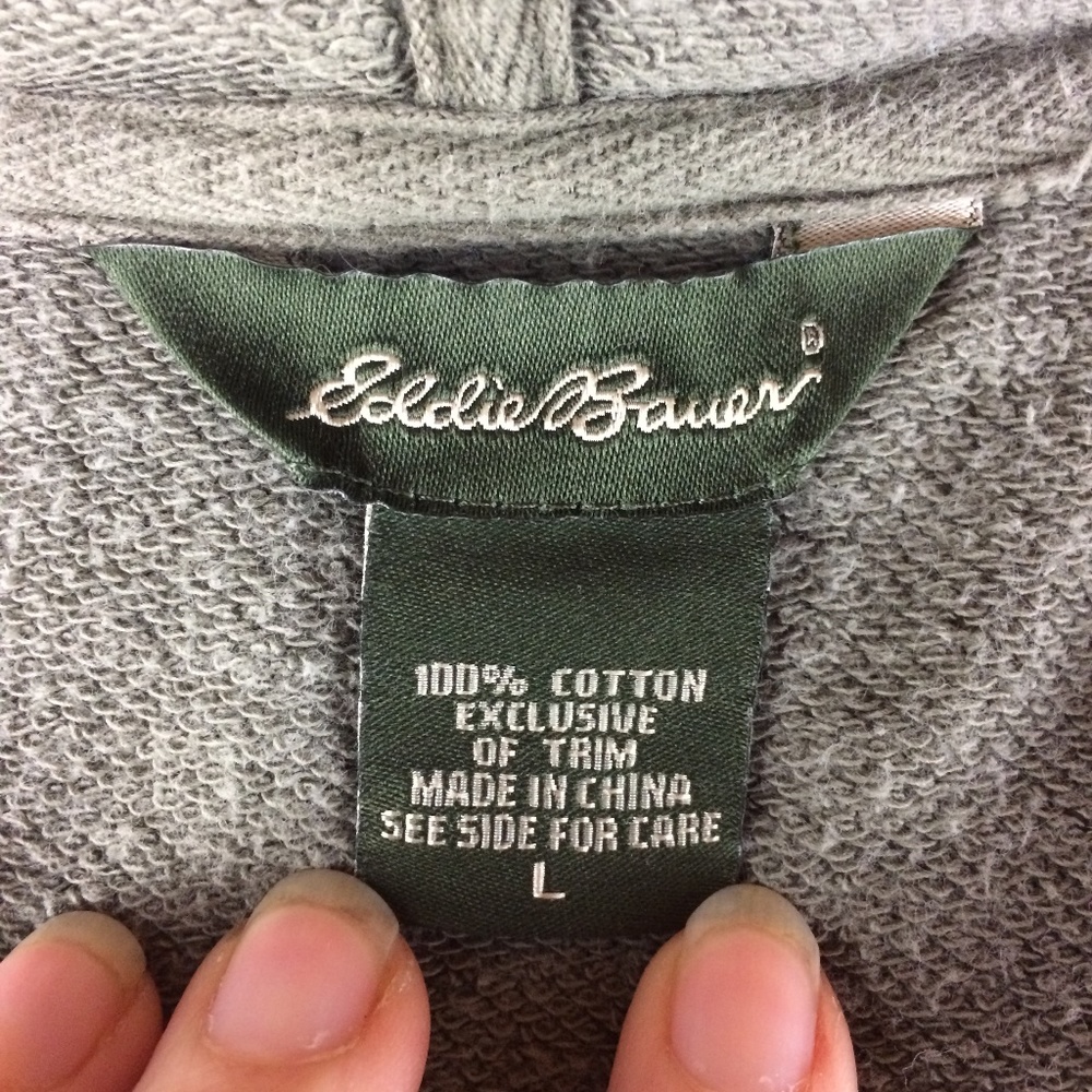 Eddie Bauer Short Sleeve Hooded Zip Sweatshirt ~ L - Picture 5 of 6